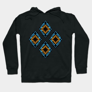 Aztec native geometric pattern tribal style tribal background bold colors mexican design Hoodie